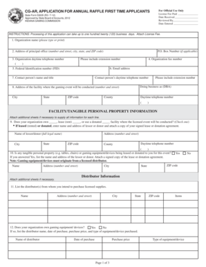 CG-AR APPLICATION FOR ANNUAL RAFFLE FIRST TIME
