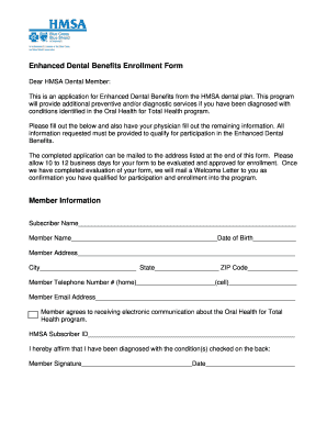 Enhanced Dental Benefits Enrollment Form