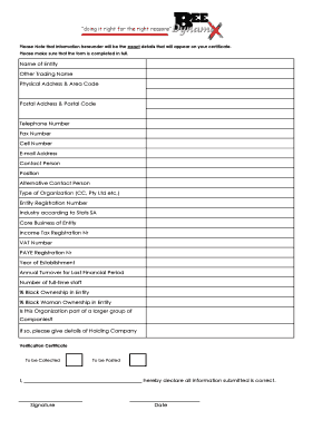 Entity Registration Form