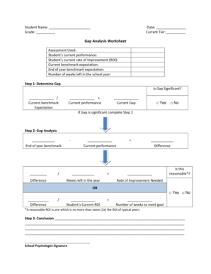 Form 3 Gap Analysis Worksheet