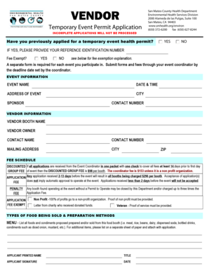 Temporary Event Permit Application