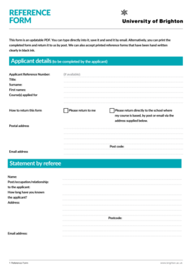Academic Reference Form