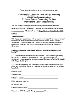 Net Energy Metering Interconnection Agreement