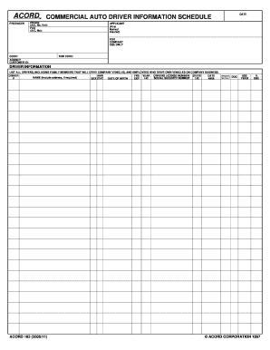 Commercial Auto Driver Information Form