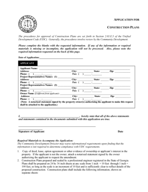 Construction Plans Application