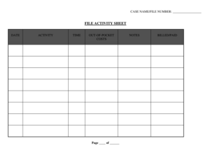 File Activity Sheet