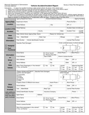 Wisconsin Vehicle Accident Report
