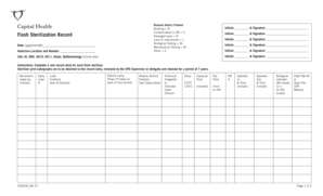 Flash Sterilization Record