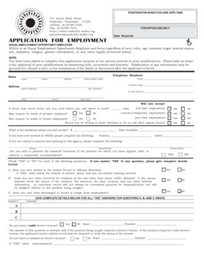 MDHA Employment Application Form