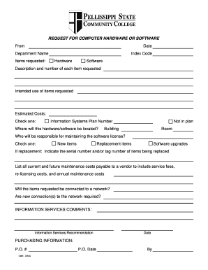 Computer Hardware or Software Request Form