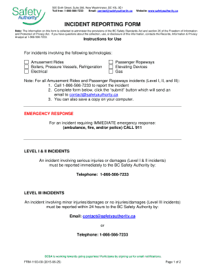 BC Incident Reporting Form