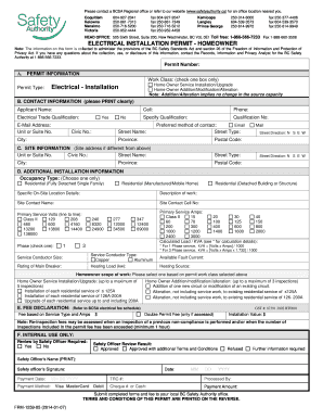 Electrical Installation Permit - Homeowner