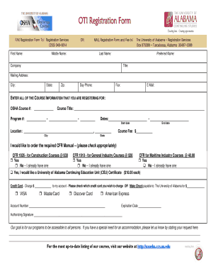 OTI Registration Form