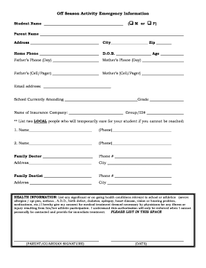Boulder Valley Schools Athletic Insurance Waiver