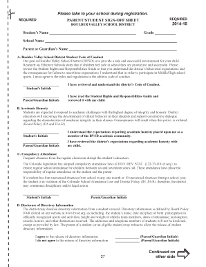 Boulder Valley School District Student Code of Conduct