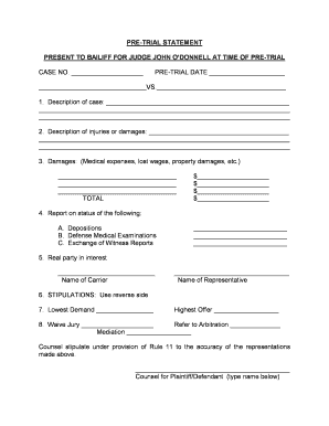 Pre-Trial Statement