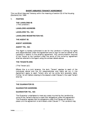 Short Assured Tenancy Agreement