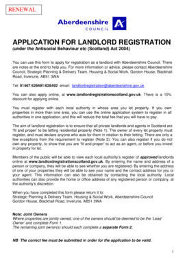 Landlord Registration Application