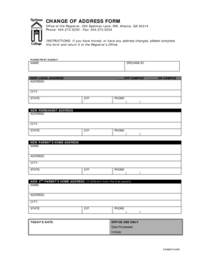 Change of Address Form