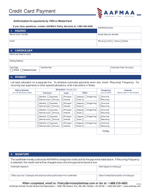 Credit Card Payment Authorization Form