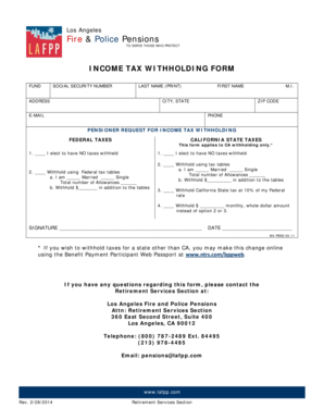 California Income Tax Withholding Form for Pensioners