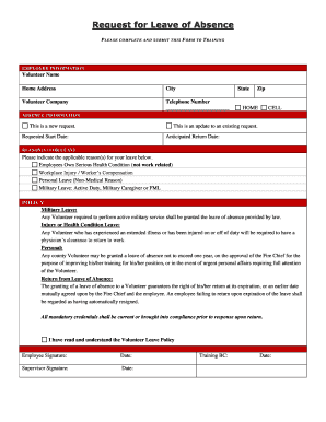Request for Leave of Absence