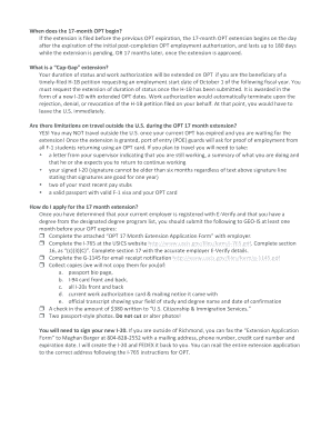 OPT 17 Month Extension Application Form