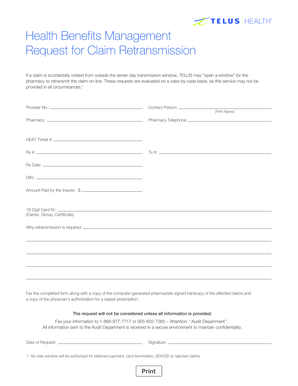 Request for Claim Retransmission