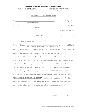 Eligibility Guarantee Form