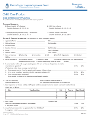 Child Care Product Application