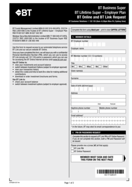 BT Business Super Employer Plan Access Request