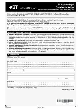 BT Business Super Contribution Advice