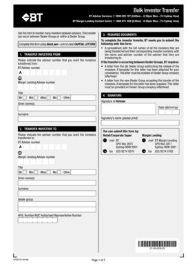 Bulk Investor Transfer Form