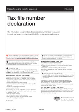 Australian Tax File Number Declaration