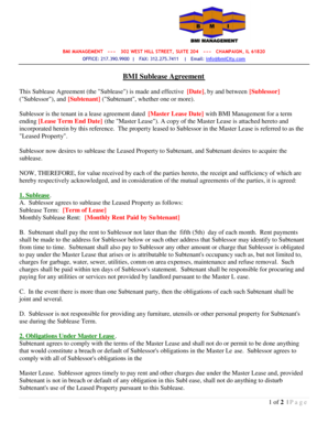 Subletting vs subleasing - Sub-Lease Agreement - BMI Management