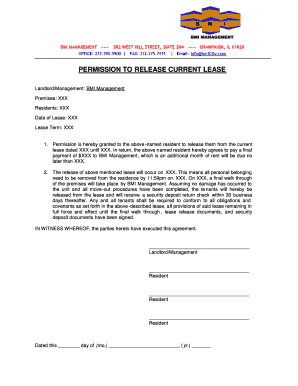 Lease Release Permission Form