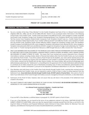 Proof of Claim and Release