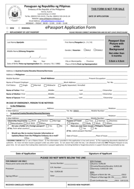 Philippine ePassport Application Form