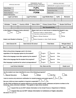 Arizona Student Registration Form