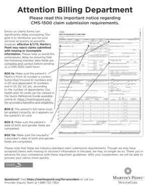 CMS-1500 Health Insurance Claim Form