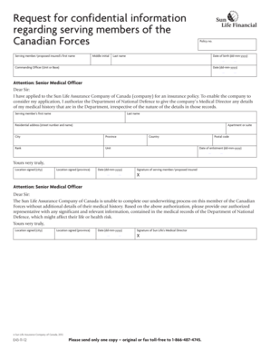 Canadian Forces Medical Records Authorization