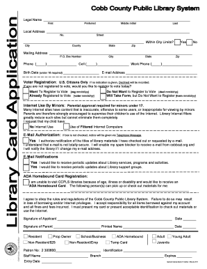 Library Card Application Form