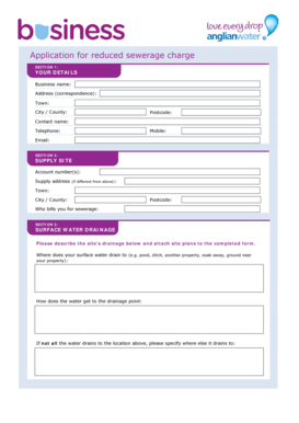 Application for Reduced Sewerage Charge