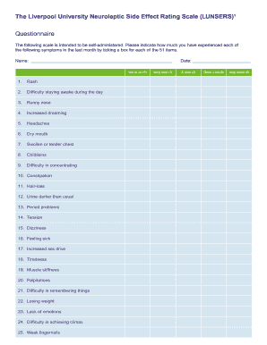 Liverpool University Neuroleptic Side Effect Rating Scale