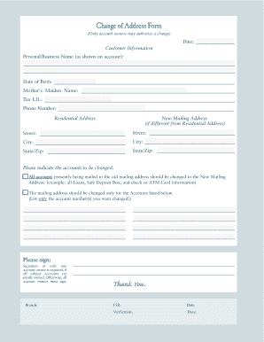 Change of Address Form