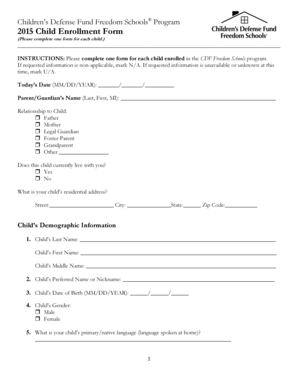Child Enrollment Form