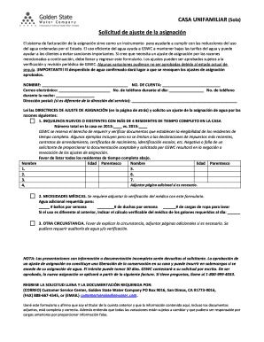 Solicitud de ajuste de la asignación