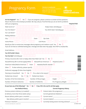 Pregnancy Health Form