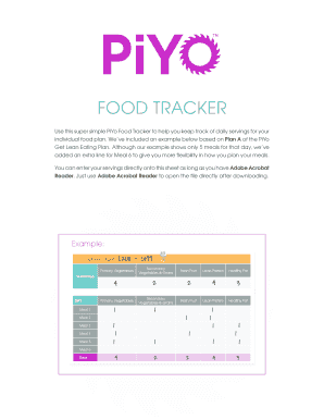 PiYo Food Tracker - Beachbody