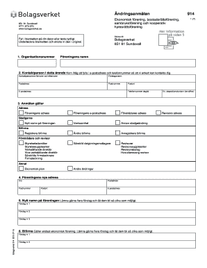 Swedish Association Change Notification Form 914
